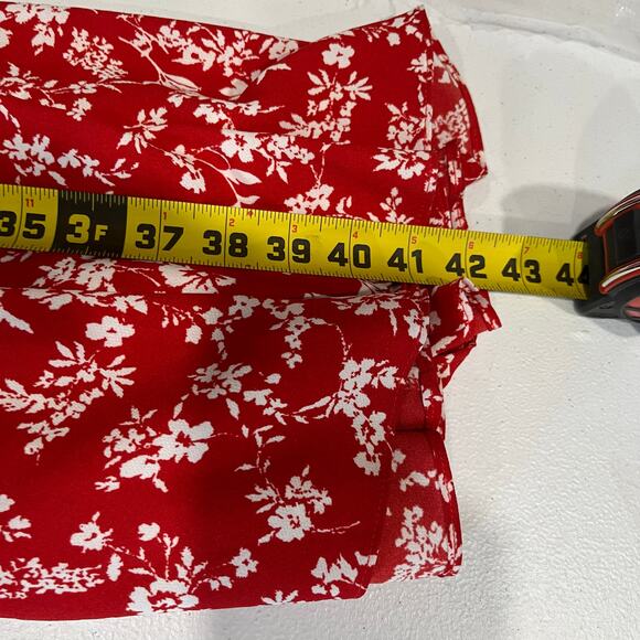 Windsor On Vacay Red Floral Maxi Skirt Buttons Resortwear Cruise Slit Small - Picture 9 of 9